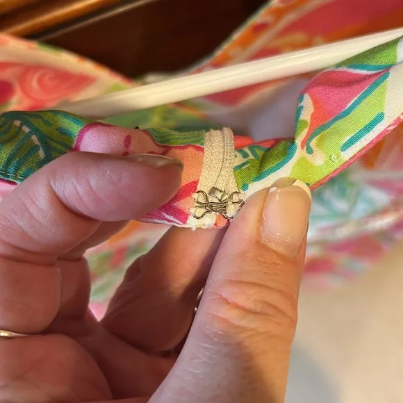 Lilly Pulitzer Sleeveless Floral Multicolor Dress, sz 6, pink/green/white/orange - Picture 8 of 9